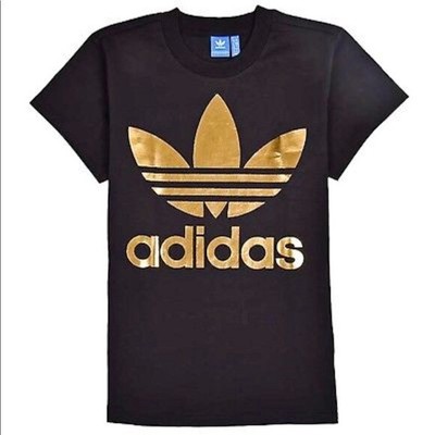 adidas trefoil tee gold