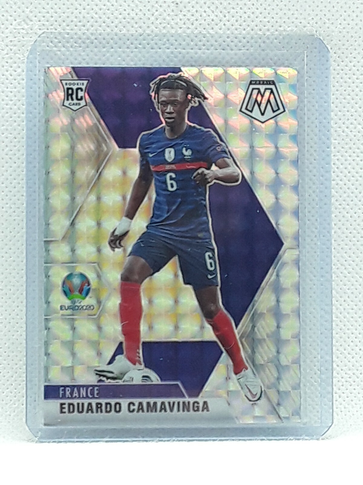 Eduardo Camavinga 2021 Panini Mosaic UEFA EURO SILVER MOSAIC RC #111 - France