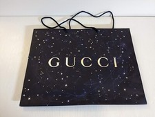 Authentic Gucci Blue Stars Design Paper Shopping Gift Bag - 19" x 14" x 6.5"