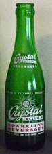 Vintage 1950-60's Crystal Club Soda ACL 7oz Green Bottle - Scranton, PA