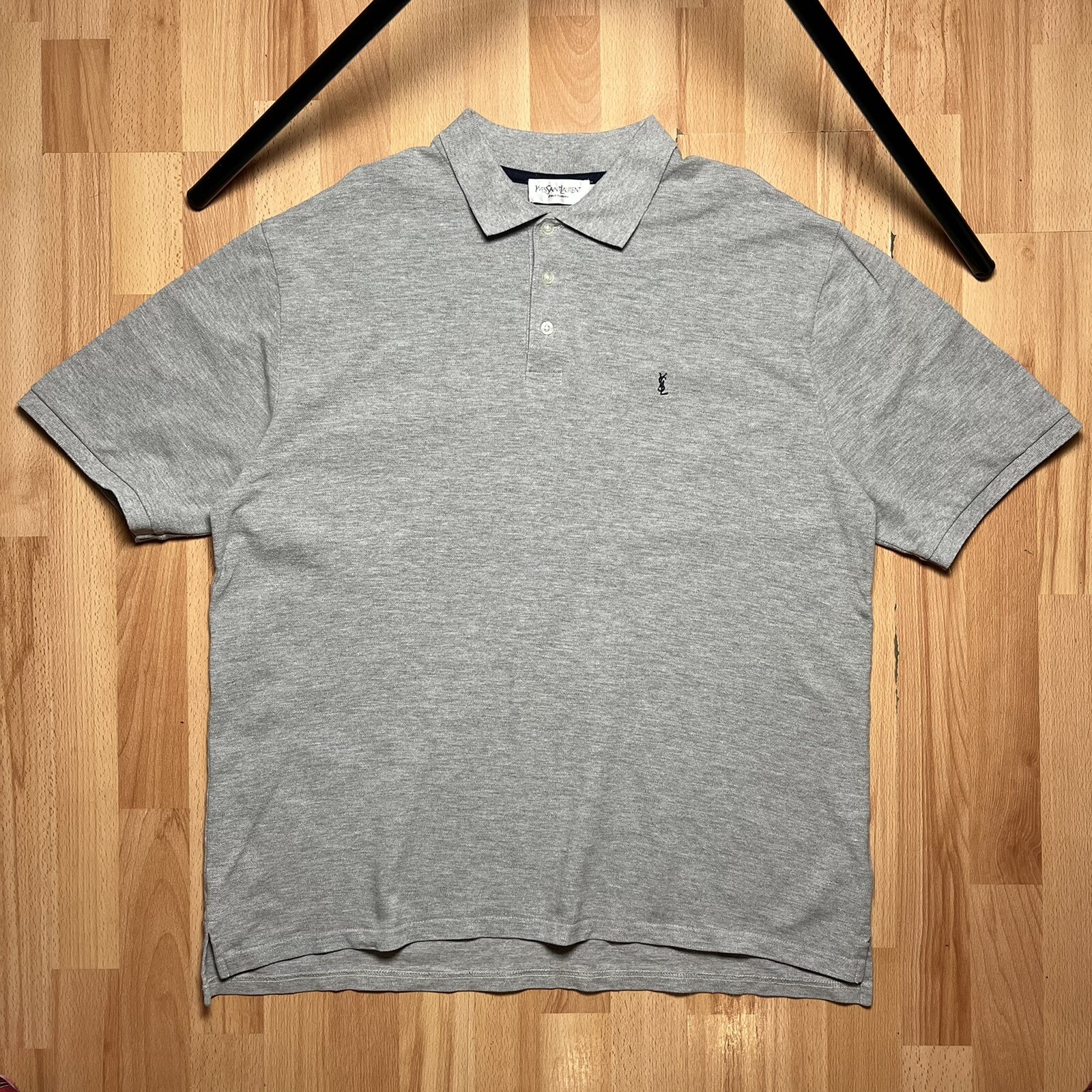 Polo YVES SAINT LAURENT YSL grigio cotone taglia XXL