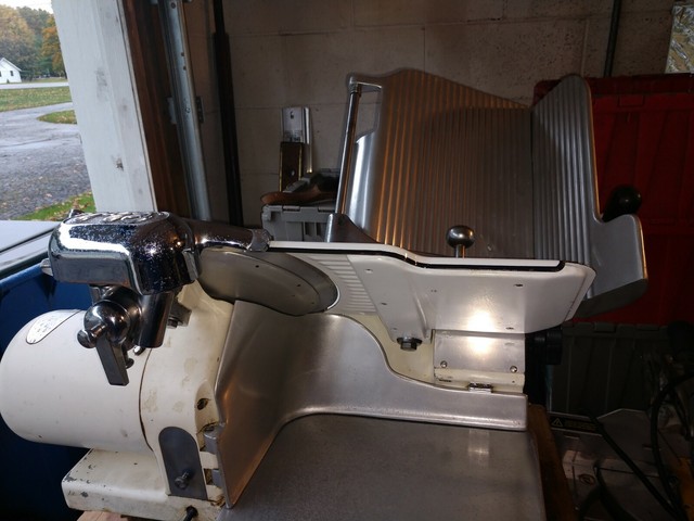 Used Globe Deli / Meat Slicer Model 150 Gravity Feed with Sharpener