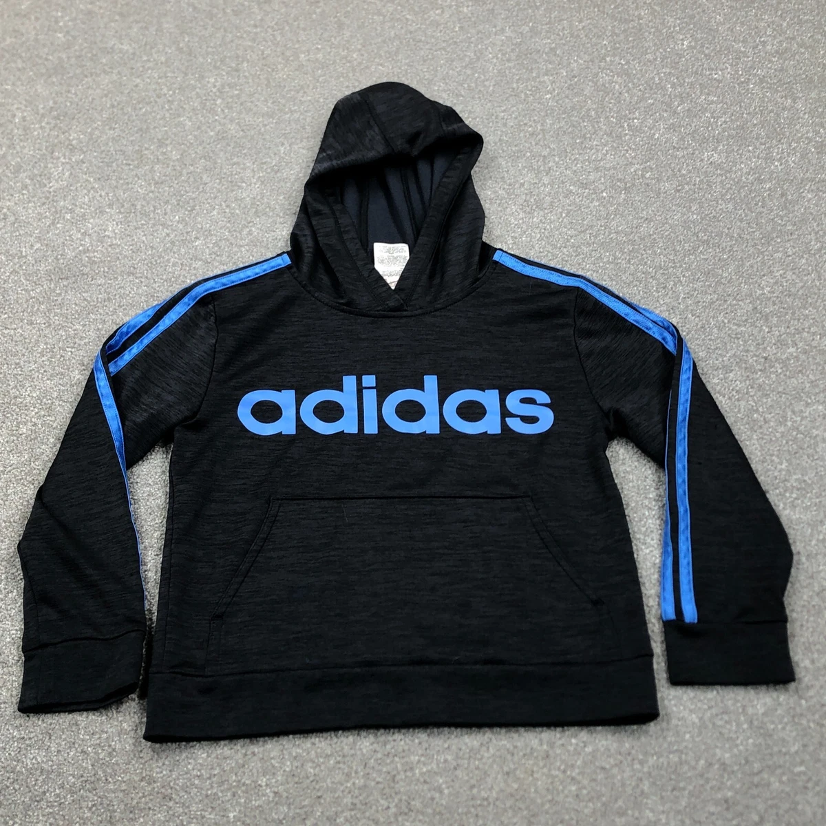 revolutie Tenen De controle krijgen Adidas Hoodie Youth Small Boys Black Blue Pull Over Sweater Sweatshirt Kids  GQ1 | eBay