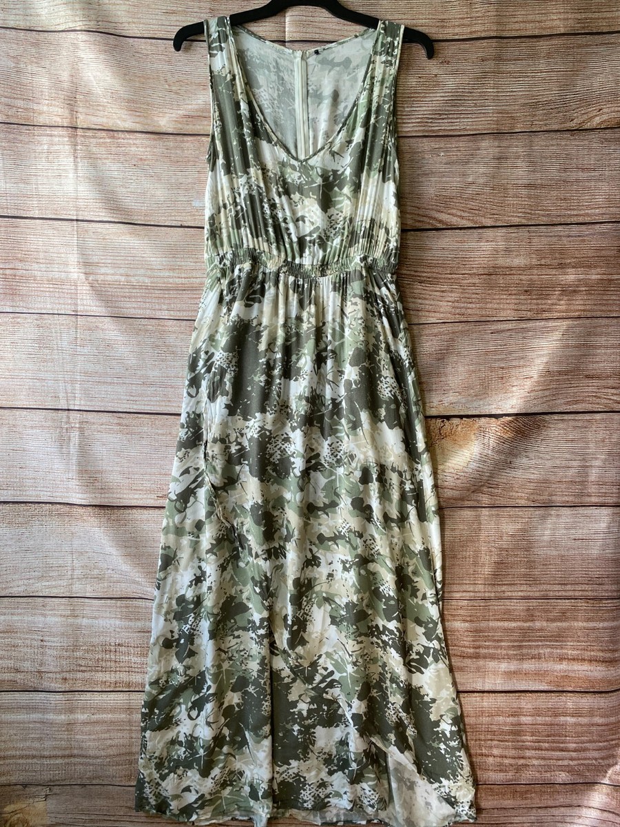 Costes Maxi Dress Size M Women's Green Cross Over Lined