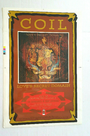 COIL Love's Secret Domain Poster VINTAGE LABEL PROOF ART 1991 25