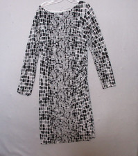 Lauren Ralph Lauren Dress Women Plus 16 Gray Black Geometric Ruched Career