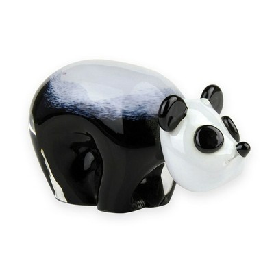NOBILÉ Glassware PANDA SCULPTURE noir/blanc en verre fondu fait main
