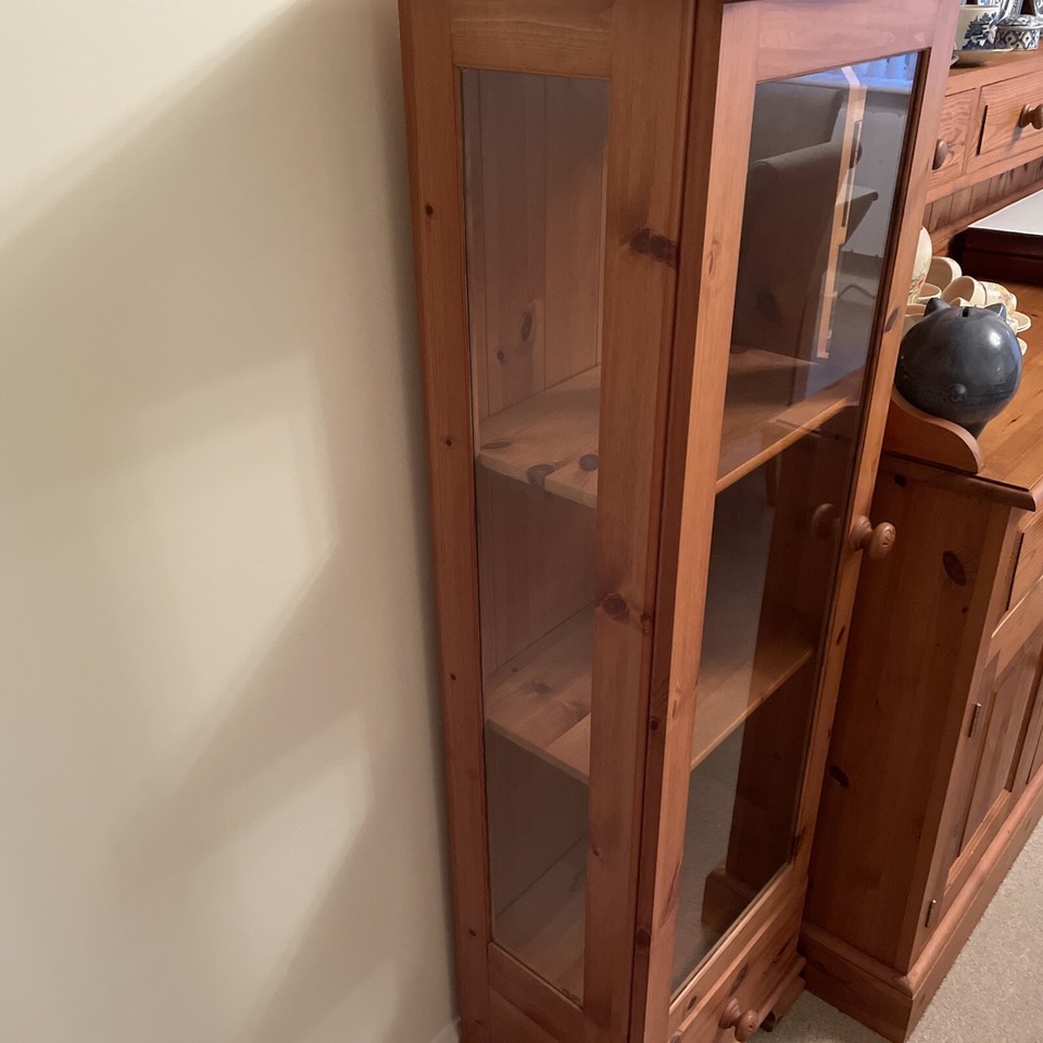 Glass Corner Display pine eBay