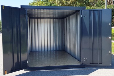 Gartenhäuschen Anthrazit RAL7016 Lagercontainer Geräteschuppen Gartenlager 4m