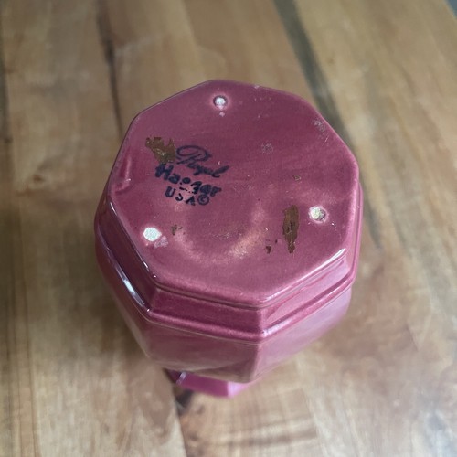Vintage Royal Haeger Oxblood Red 8" Vase Octogon Ceramic MCM - Picture 4 of 6