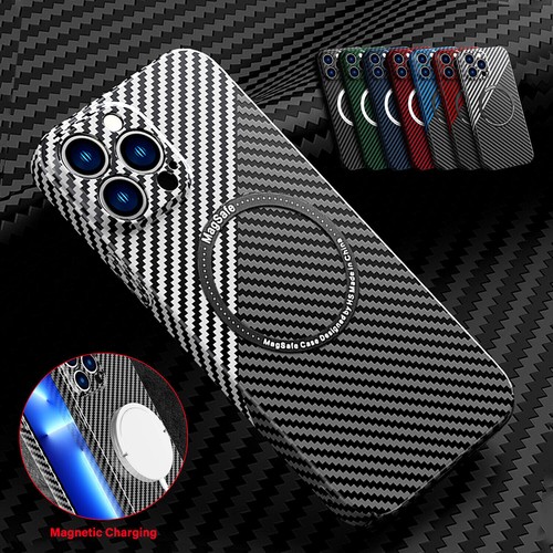 For iPhone 14 13 12 11 Pro Max Magsafe Case Carbon Fiber Magnetic Slim Cover - Picture 14 of 25