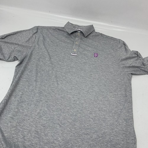 FootJoy Mens Polo Large Gray Short Sleeve Lightweight Stretch Golf Workwear Logo - Picture 8 of 12