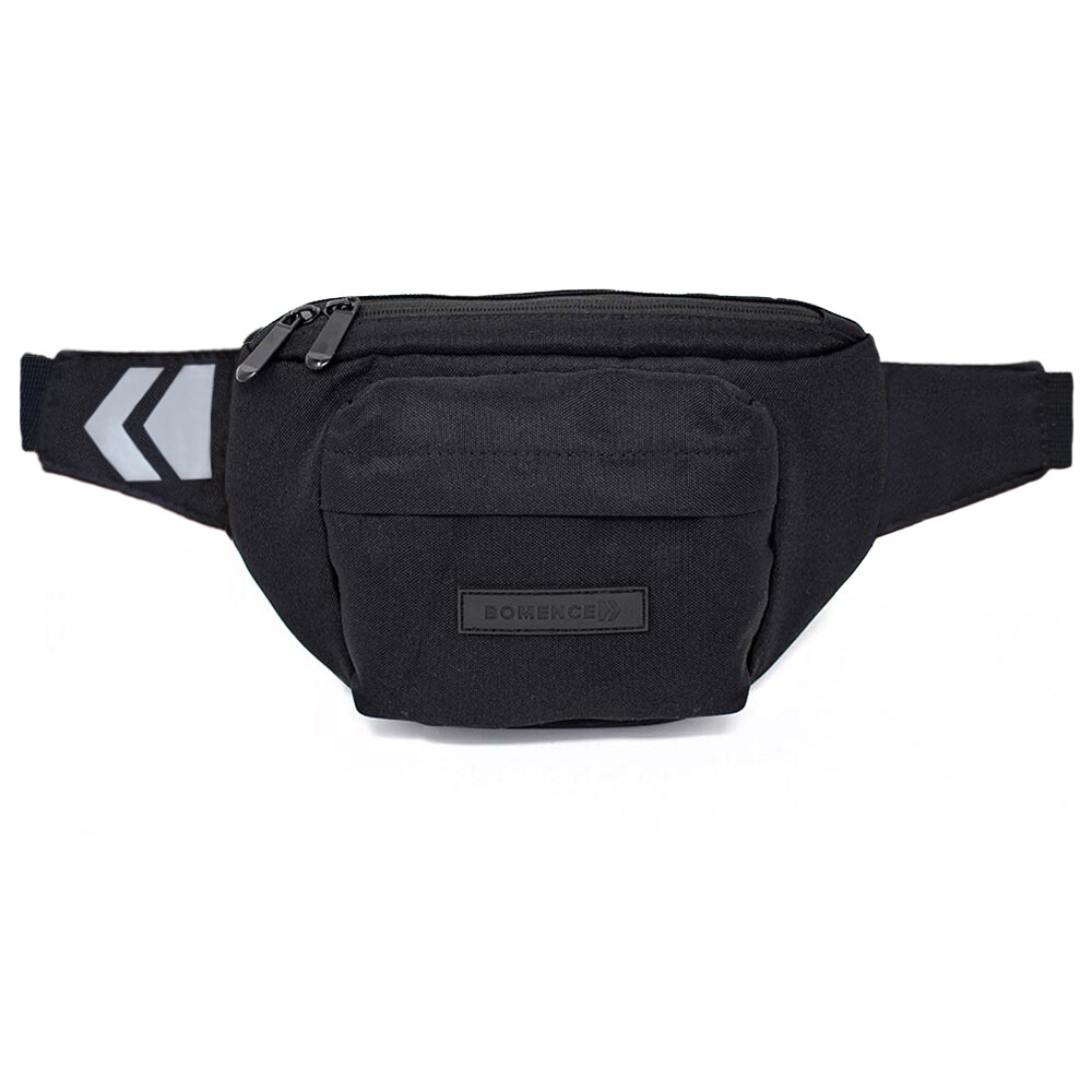 Bolsa abdominal negra, bolsa de cadera exterior, bolsa de cinturón festival bicicleta pequeña 3L