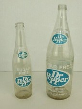 Vintage Sugar Free Dr Pepper Bottles 10oz and 32oz - Saved From a Barn