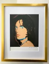 ANDY WARHOL $ MICK JAGGER SIGNED VINTAGE PRINT MATTED AND FRAMED