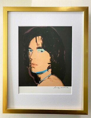 ANDY WARHOL | MICK JAGGER SIGNED VINTAGE PRINT MATTED AND FRAMED
