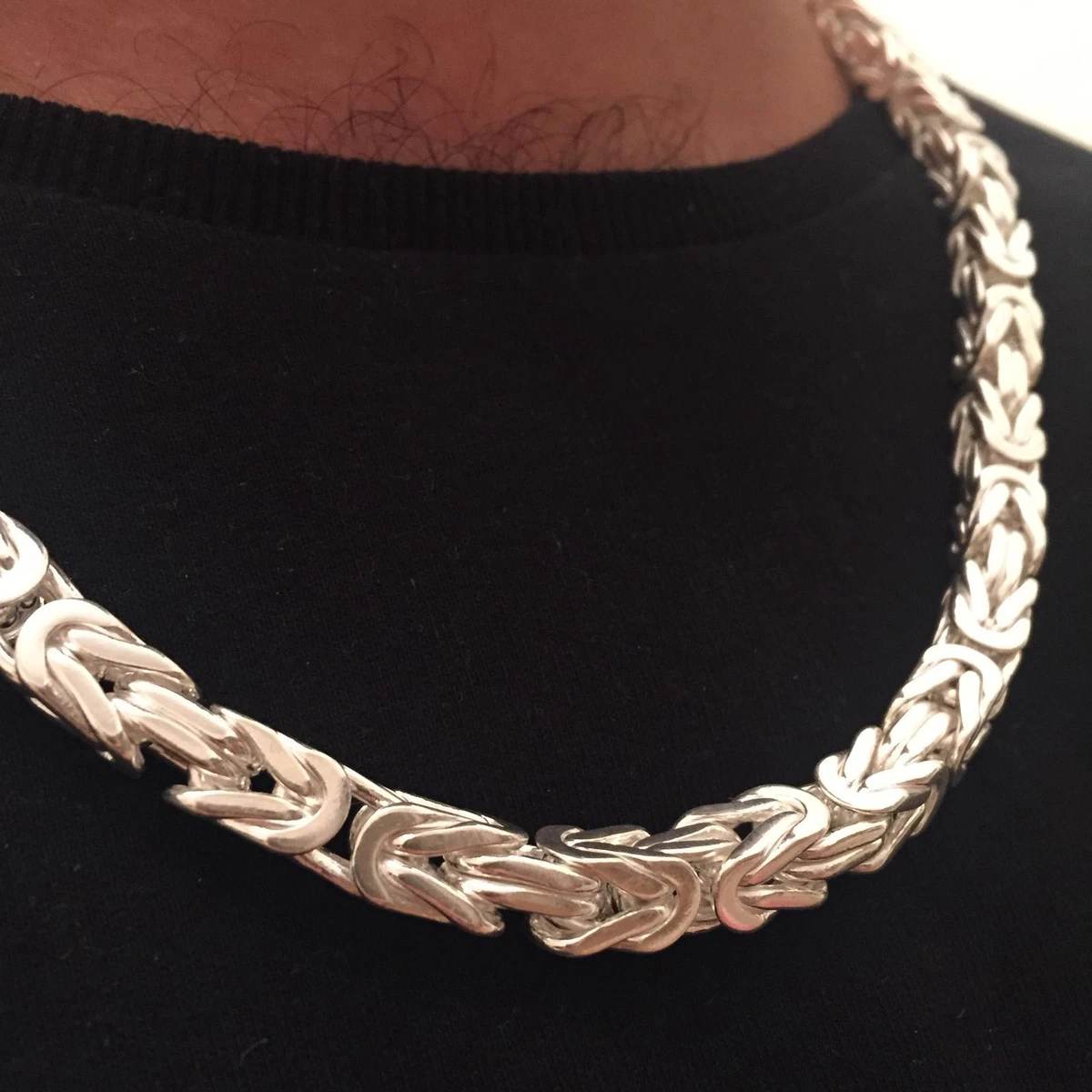 Byzantine silver shop chain necklace