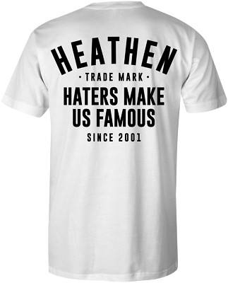 BRAND NEW Heathen TRADEMARK WHITE Tee Shirt SMALL-6XLARGE LIMITED EDITION