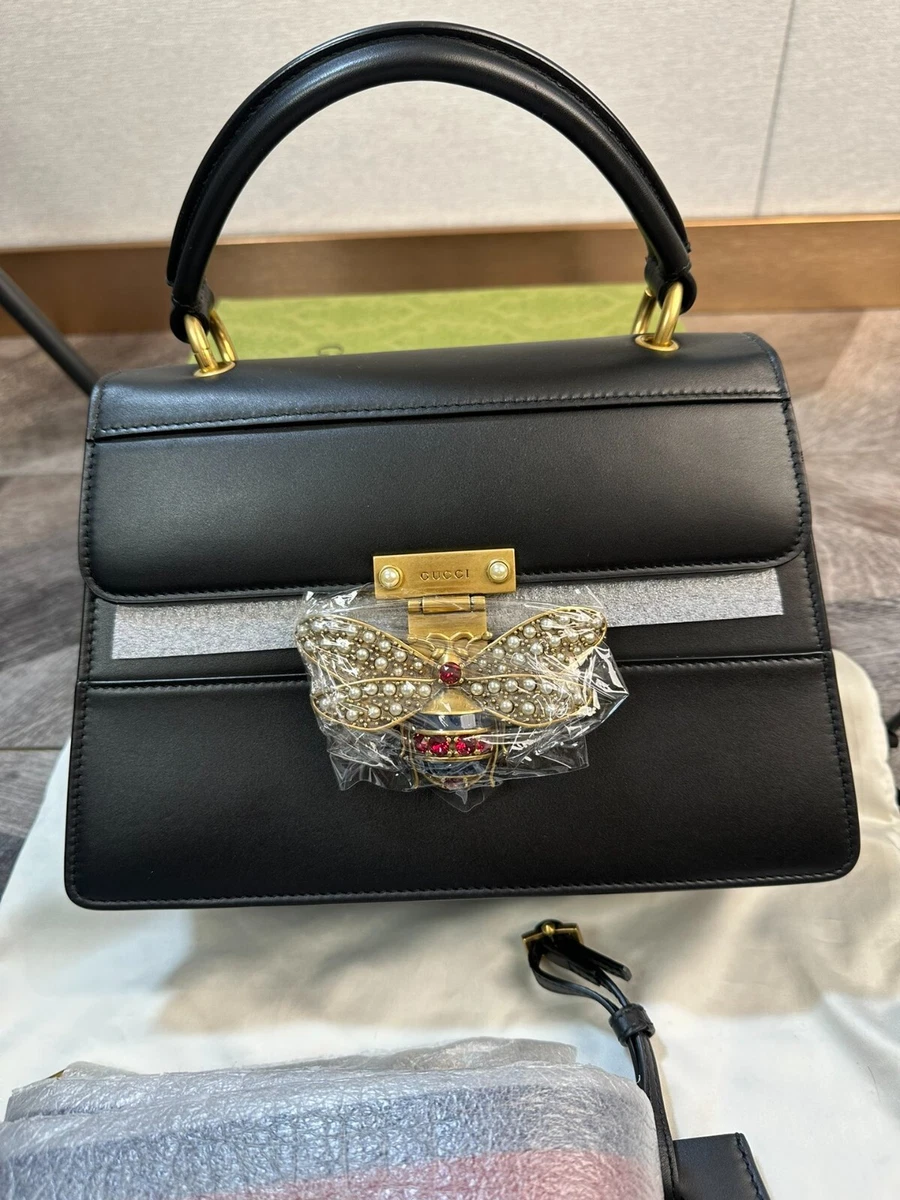 Gucci 'queen Margaret' Shoulder Bag With A Bee Motif in Black