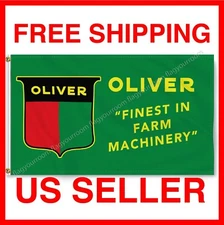 Oliver Tractor Flag Banner 3x5 ft Sign Farm Finest Machinery Man Cave Garage USA