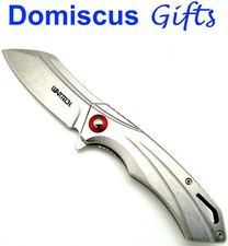 8" NEW WARTECH STAINLESS Steel Grey Spring Assisted POCKET Folding KNIFE Knives