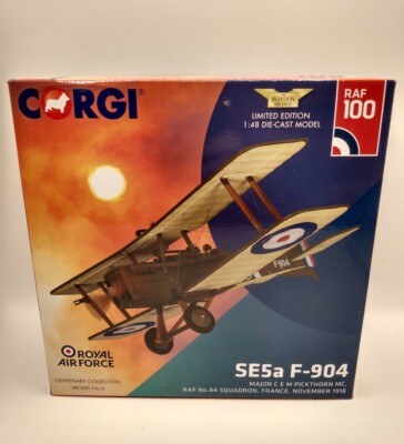 CORGI ROYAL AIR FORCE SE5A F-904 MAJOR C E M PICKTHORN MC FRANCE 1918 SCALE 1:48