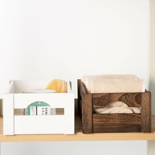 Wickerfield Vintage Home Storage Shop Style Wooden Slatted Apple Crate Display