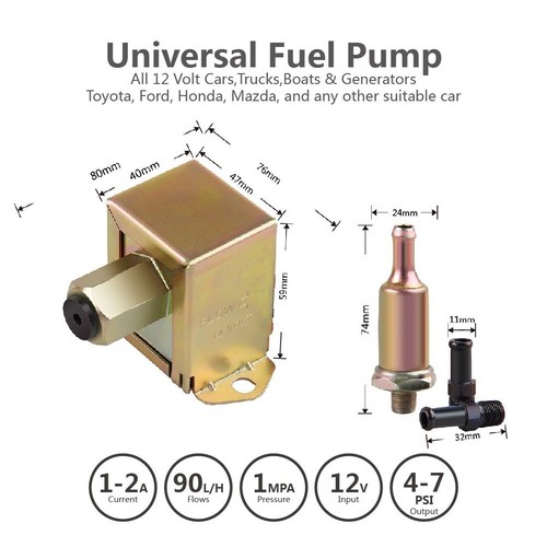 12V Electric Fuel Pump For Toyota Petrol Diesel 4-7 PSI Low Pressure Universal - Picture 6 of 11