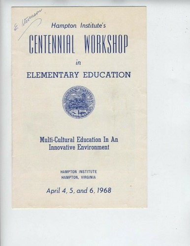 HAMPTON INSTITUTE 1968 VINTAGE AFROAMERICANO DE HBCU EDUCADOR DERECHOS CIVILES - Imagen 3 de 6