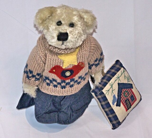 Boyds Bears Plush Delmarva Fabric Quilt Patch Bear 91002 for sale