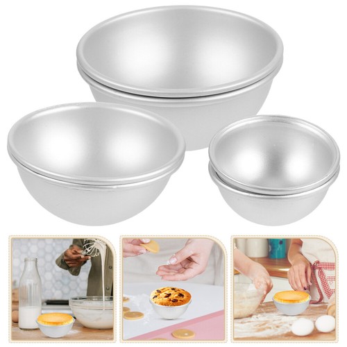 6pcs Nonstick Aluminum Half Sphere Cake Mold Hemisphere Baking Pan DIY Bath