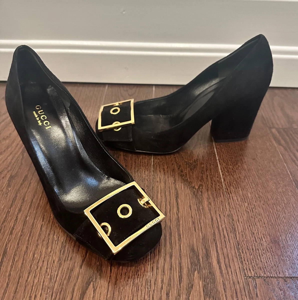 Gucci black block heels hot sale