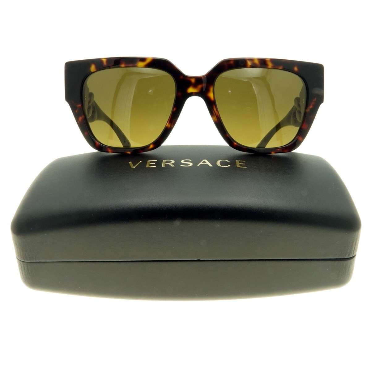 Versace VE4409 108/73 Sunglasses Dark Havana Square Frame, Brown Lenses Versace Medusa Sunglasses VE4409 108/73 Havana Square  main image 4