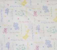 Baby Looney Tunes Fitted Crib Sheet A Day at the Zoo Pastel Zoo Animals Vintage