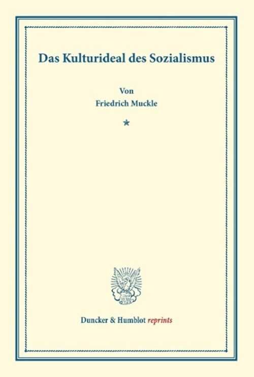 Thumbnail - Friedrich Muckle | Das Kulturideal Des Sozialismus | Taschenbuch |