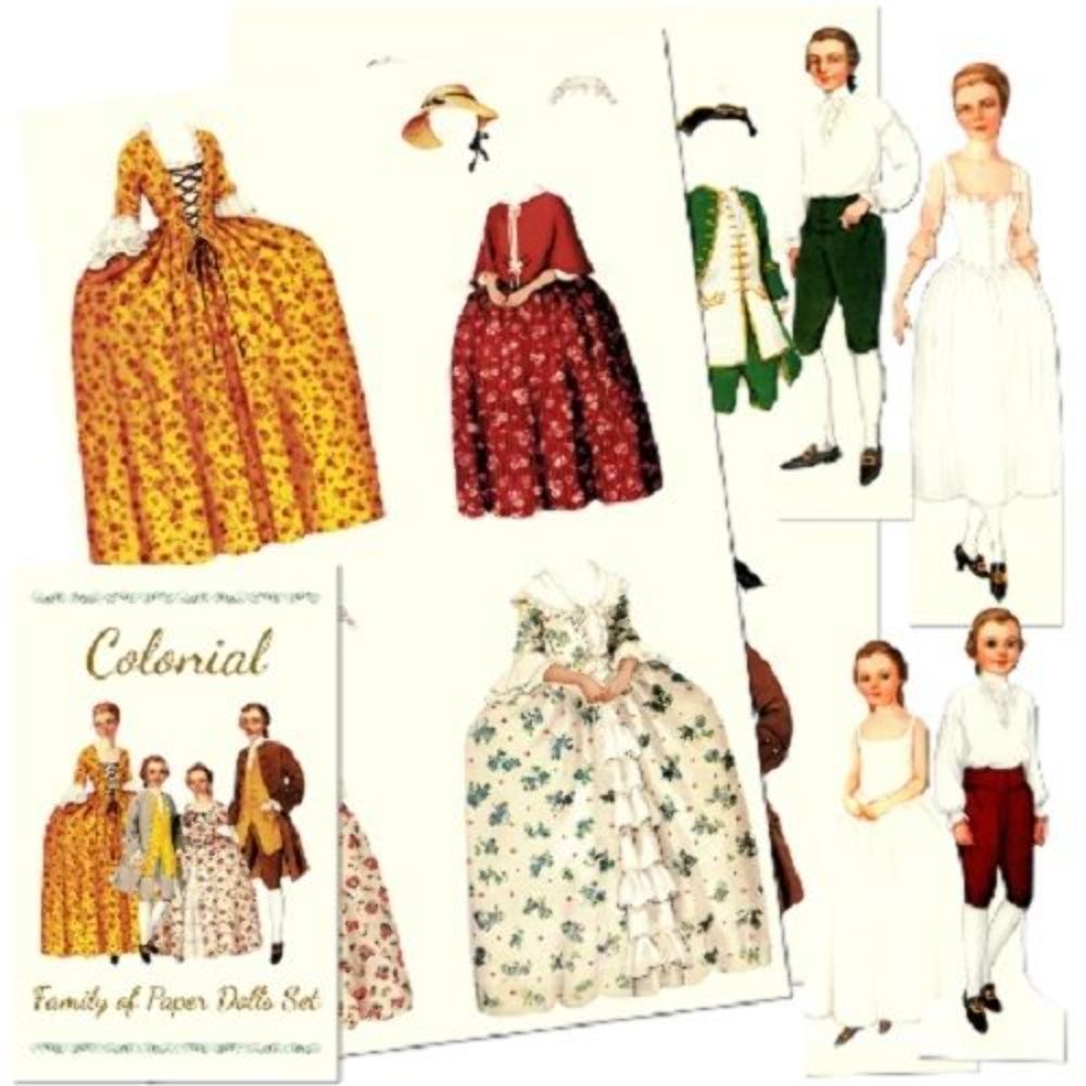 colonial paper dolls