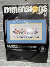 Dimensions Counted Cross Stitch Kit 3597 Do All things With Love Sealed NIP 8x16
