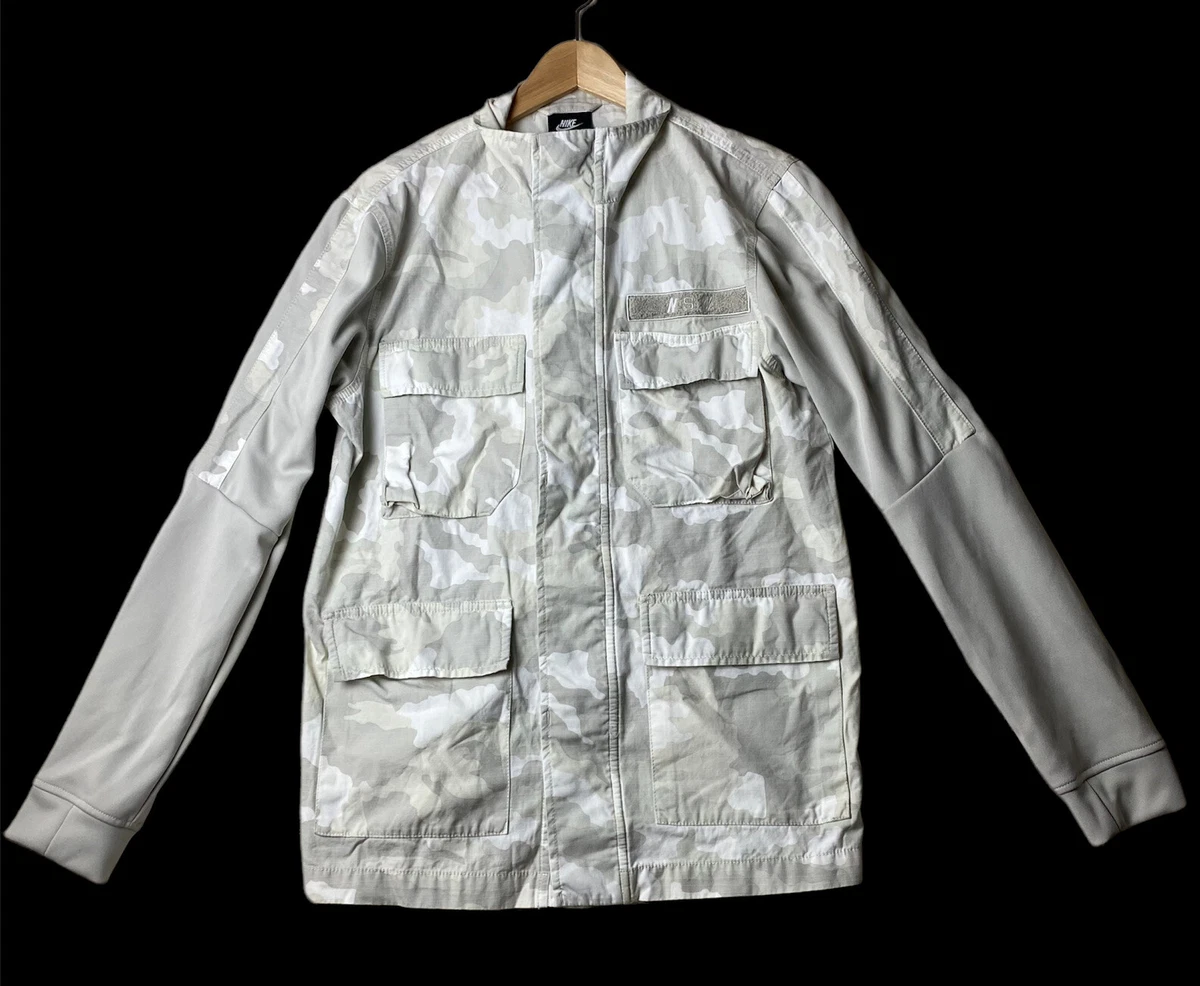 NIKE NSW JACKET SPORTSWEAR CAMO WHITE LIGHT BONE 928621 121 MEN