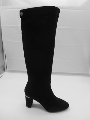 Alfani Nessii Suede Knee High Fashion Boots Block Heel Gray or Black