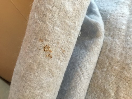 Toison D’or 102”x94” Mohair Light Blue Color Blanket Made In France - Some Spots - Picture 11 of 17