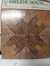 20x20 Hand Decorated Deruta Tiles 60s/70s For Decoration