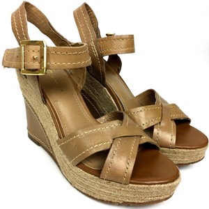 tan cross sandals