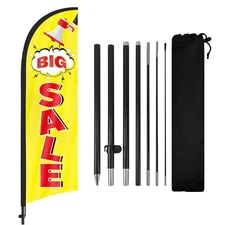 FSFLAG 8FT Big Sale Advertising Feather Flag Banner with Pole and Ground Stake