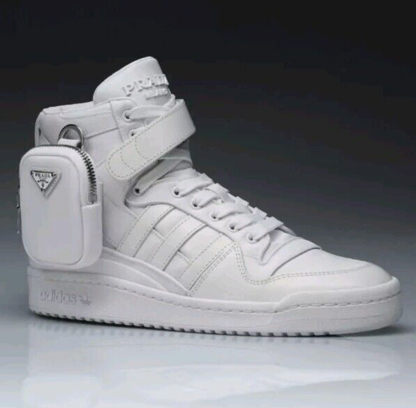 BNIB Prada x Adidas Re-Nylon Forum High Top White Sneakers US M 6
