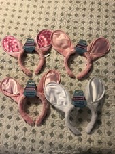 4 Cottondale Easter bunny ears headband one size Fits Most White Pink Polka Dot