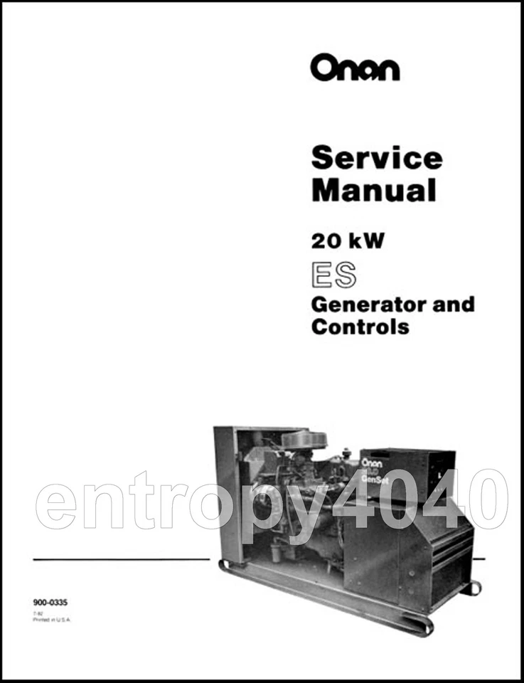 ONAN ES Generator Controls & SERVICE Manual & Illustrated Parts MANUALS SET CD - Image 2 of 3