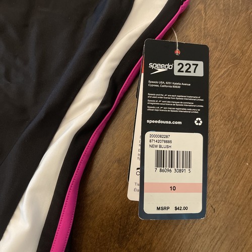 Speedo Girl's Swimsuit One Piece Infinity Splice Thick Strap Pink Size 10 New - Picture 3 of 6