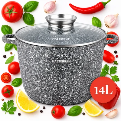 MASTERPAN Topf mit Deckel, 32cm, 14L, Antihaftbeschichtung MP2140 SUPFTOPF - Bild 1 von 4