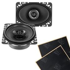 Memphis SRX462 4x6" Slim Mount Coaxial Car Speakers + Sound Damping