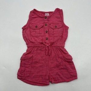 Real Love One Piece Girls Size 4 Pink Pockets 100% Cotton ..#36391